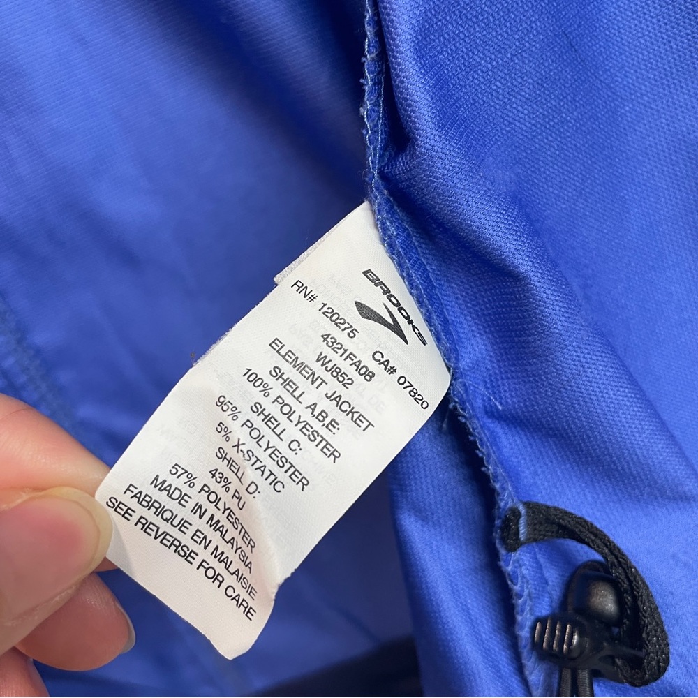 Brooks Womens Large Blue Shelter Tech Full Zip Running Vented Jacket Activewear - Picture 11 of 12